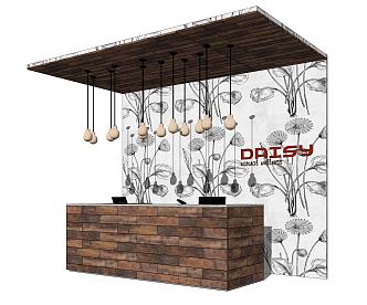 Modern reception desk 3d model