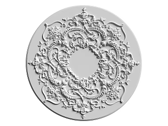 European-style lamp panel gypsum component carved 3d model