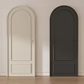 Sleek Arched Hinged Doors in White and Black for Modern Home Interior