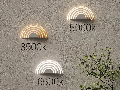 Rainbow Shaped Wall Lights With 3500K 5000K 6500K Color Temperature For Home Decor 3d model