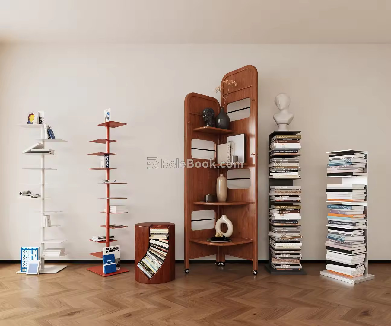 Ancient Style Bookshelf Modern Bookshelf 3d model