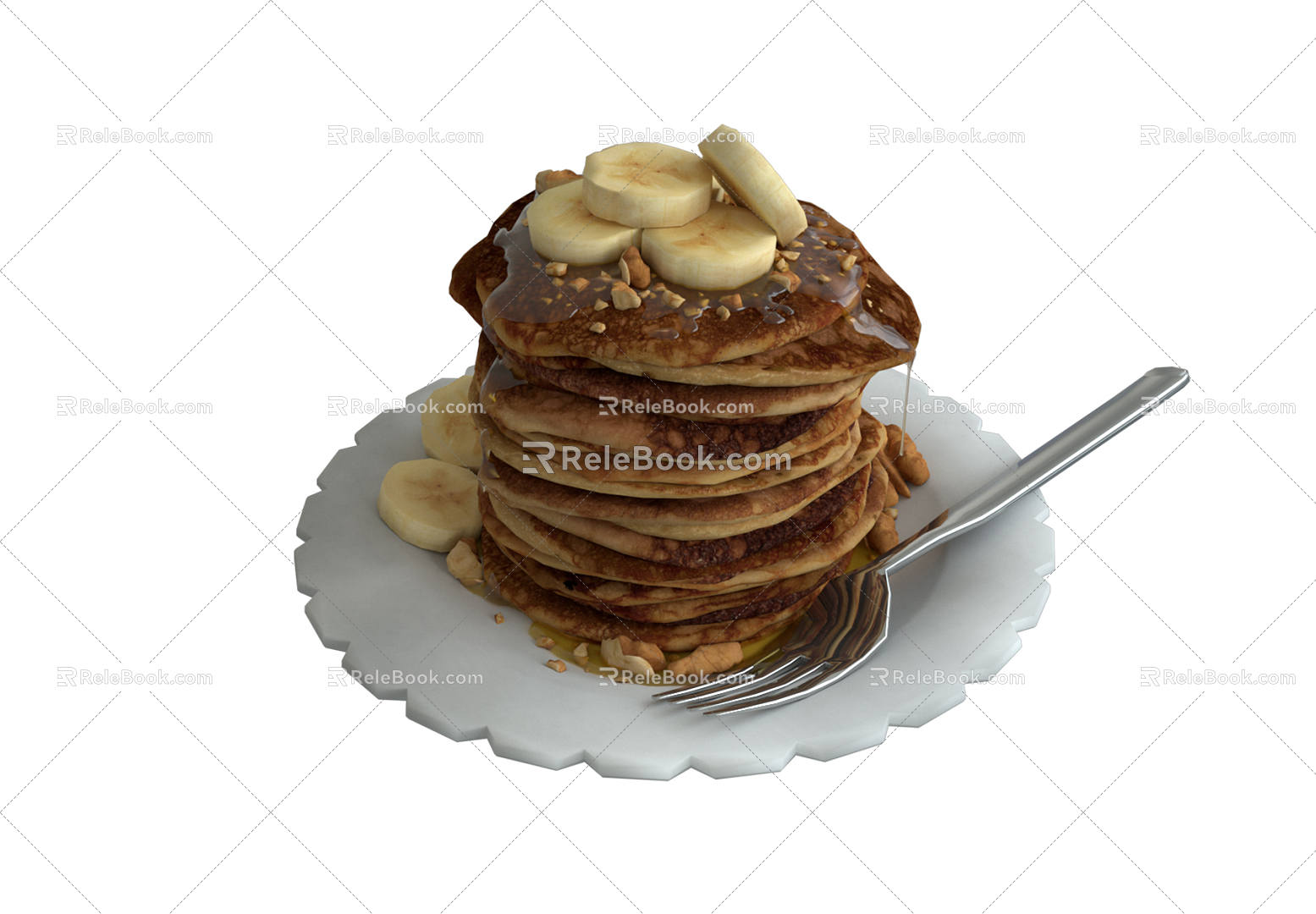 Modern Food Flapjack Food 3d model