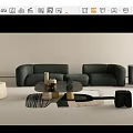 Modern Baxter Sofa Coffee Table Combo 3d model