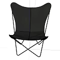 Black Outdoor Chair With Modern Design And Metal Frame Fabric Seat