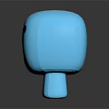 Blue Cute Cartoon Character 3D Model With Simple Design Black Eyes Red Mouth