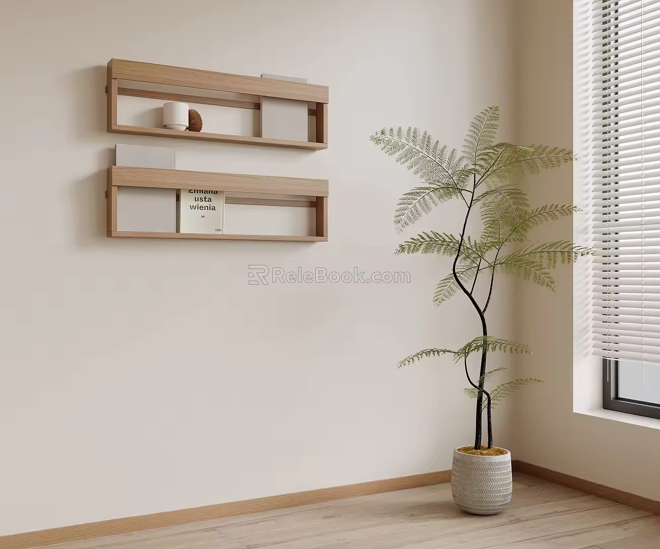 Nordic Style Bookshelf Magazine Rack 3d model