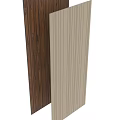 Modern Wall Design With Dark Brown Wood Grain And Light Beige Striped Panels