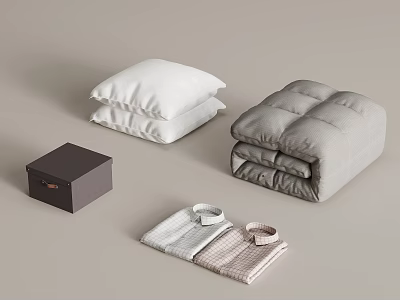 Modern Quilt Clothes Bedding Box 3d model