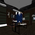 Stylish Clothing Store Interior With Mannequins Suits Display Racks And Elegant Decor