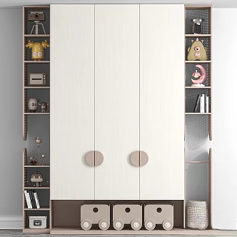 Modern Wardrobe Toy Bookshelf Wardrobe Vase 3d model