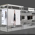 WANDMOORE Elegance Fashion Exhibition Stand With Model Images Hanging Clothes And Shoes