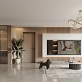 Modern Living Dining Room Interior Design With Sofa Coffee Table Rug And Chandelier