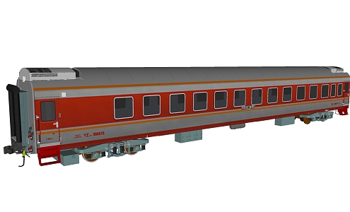 Modern train type passenger car hard seat 3d model