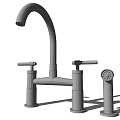 Modern Kitchen Faucet with Pull Down Sprayer and Polished Chrome Finish Design 3d model
