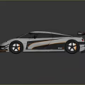 White High Performance Sports Car With Streamlined Body Black Accents And Rear Spoiler
