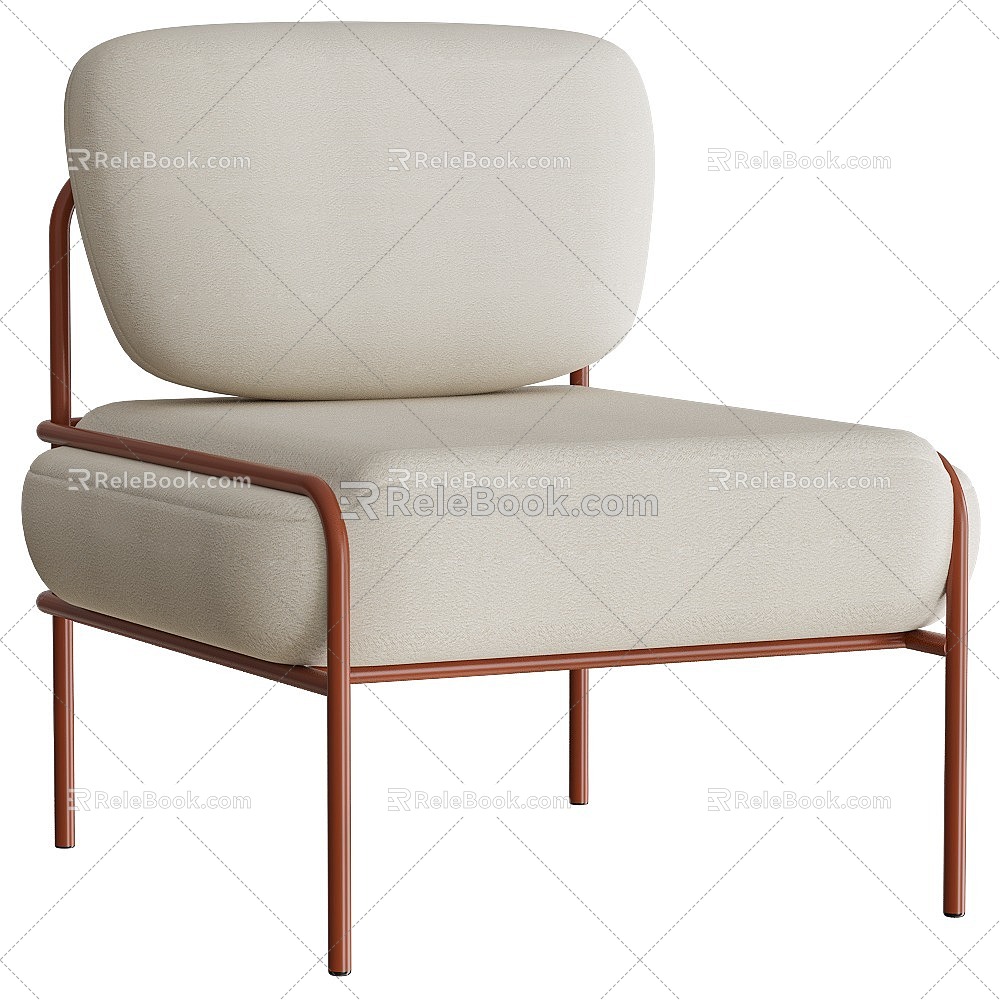 Modern Single Sofa Fabric Leisure Chair 3d model