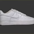 White Nike Air Force 1 Low Top Leather Sneakers With Classic Design And Sole