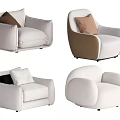 Modern Single Sofa Single Sofa Combination 3d model