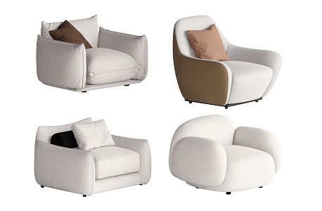 Modern Single Sofa Single Sofa Combination 3d model