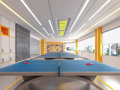 Modern table tennis room 3d model