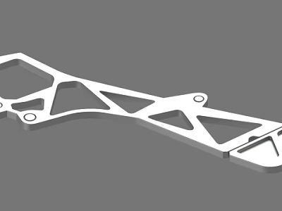 Mechanical Metal Component With Geometric Hollow Design And Mounting Holes 3d model