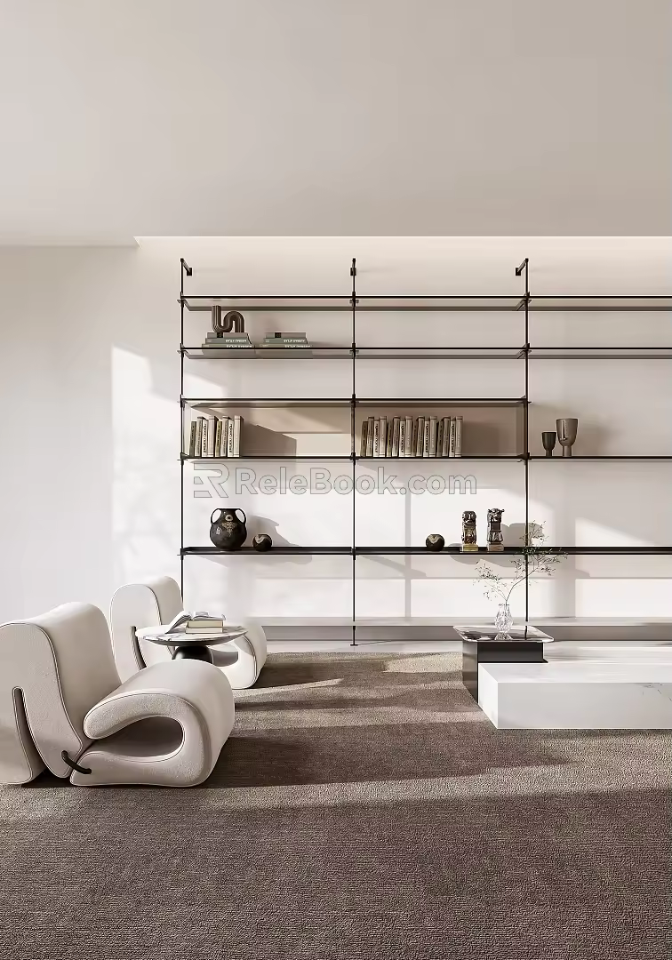 Modern Column Bookshelf 3d model