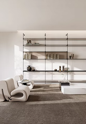 Modern Column Bookshelf 3d model