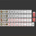 Colorful Domino Tiles Arranged in Rows with Stacked Sets on Dark Background