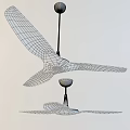 Air Conditioning Ceiling Fan With Wooden Blades Modern Sleek Home Cooling Design 3d model