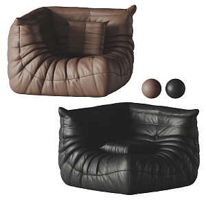 Bob Lazy Sofa Single Sofa Leather Sofa Casual Sofa 3d model