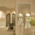 Modern Clothing Store Interior With Hanging Racks Display Stands Cozy Sofa Pendant Light And Mirror