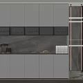 Modern Wine Cabinet With Glass Doors LED Lighting Wine Glass Rack And Storage Shelves