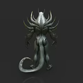 Fierce Sci Fi Creature Character 3D Model With Muscular Body And Spiked Appendages