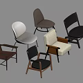Modern Lounge Chairs Collection With Assorted Designs Fabric Seats And Wooden Frames