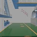 Industrial Facility Interior With Large Storage Tanks Blue Steel Structures And Green Flooring