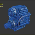 Complex Industrial Mechanical Equipment With Gear Mechanism Cylinder Array And Orange Tubes