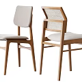 Modern Leisure Accent Chairs With Wooden Frame Upholstered Seat And Woven Backrest