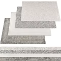 Modern Square Rugs With Gray Leaf Pattern Stacked For Home Decor 3d model