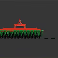 Red And Green Agricultural Cultivator With Black Components And Colorful Buttons