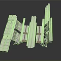 White Modular Structural Equipment With Vertical Horizontal Bars And Stacked Modules