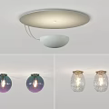 Modern Ceiling Lights With Round Design Purple Gradient And Transparent Glass Shades 3d model