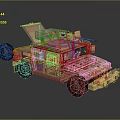 Desert Colored Tactical Military Vehicle With Roof Mounted Machine Gun And Open Door