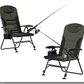 Portable Folding Fishing Leisure Chair With Fishing Rod Holder And Water Bottle Pockets