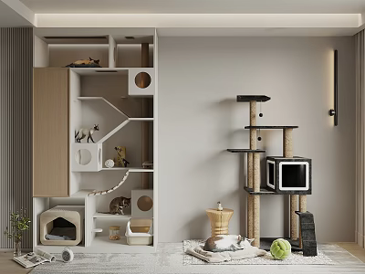 Functional Cat Furniture Setup With MultiLevel Tree Condo And Play Area 3d model