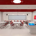 Modern classroom wisdom classroom 3d model