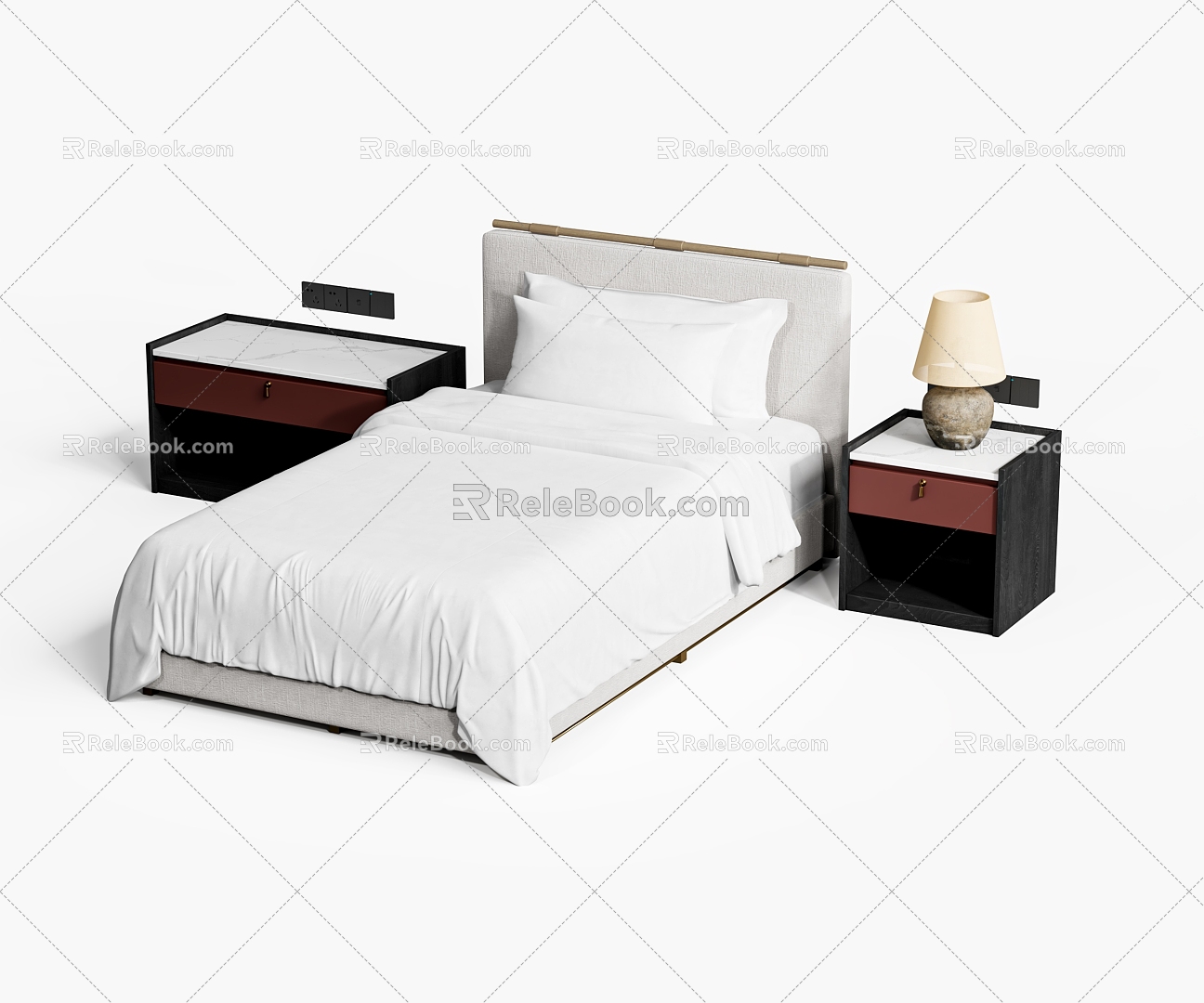 Modern Single Bed 3d model