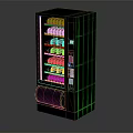 Black Commercial Vending Machine With Transparent Glass Door And Multiple Product Storage Shelves