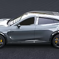 Silver Electric Coupe SUV With Modern Sleek Design And Aerodynamic Body