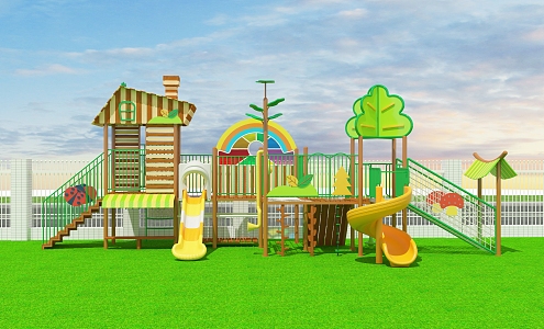 Outdoor Amusement Equipment Outdoor Large Toy Slide Kindergarten Toy 3d model