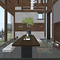 Modern Hotel Lobby Interior With Chandelier Staircase Decorative Art And Comfortable Seating